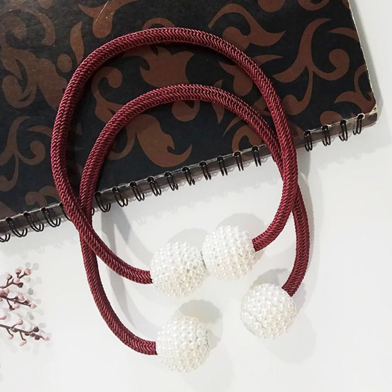 Magnetic Curtain Tiebacks Pearl Beads - Novari