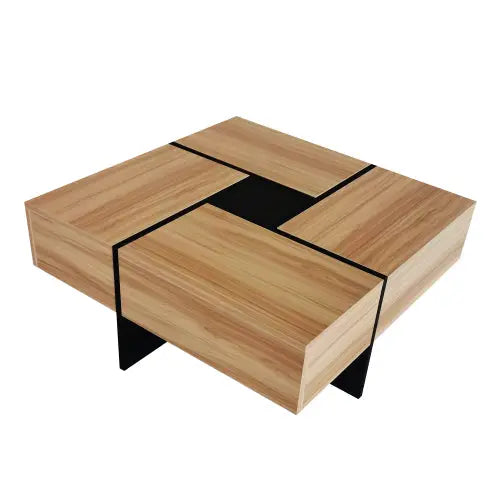 Unique Design Coffee Table With 4 Hidden Storage Compartments - Novari