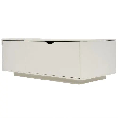 Lift Up Coffee Table, Coffee Table With Drawer, Wooden Tea Tables Sofa End Tables For Living Room Furniture , White - Novari