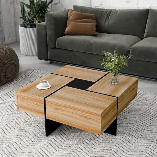 Unique Design Coffee Table With 4 Hidden Storage Compartments - Novari
