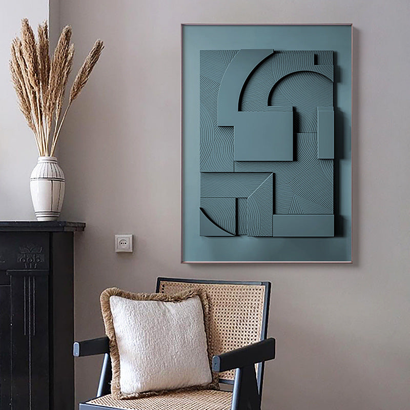 Three-dimensional Abstract Silent Style Geometric Morandi Hanging Painting - Novari