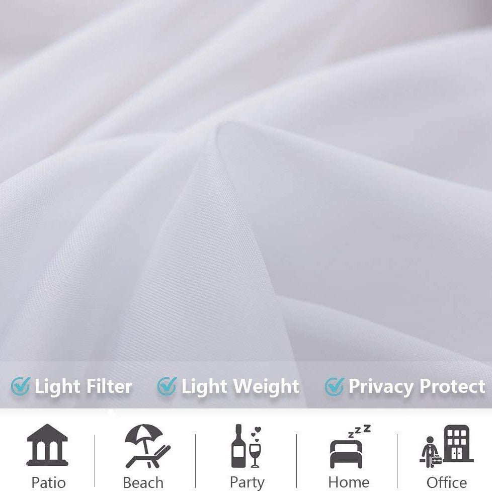 Outdoor Shading Door Curtain Waterproof Curtain Pavilion Balcony White Mesh Curtains Terrace Window Screen - Novari