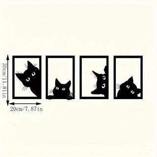 Black Cat Metal Wall Art Decoration Suit - Novari