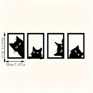 Black Cat Metal Wall Art Decoration Suit - Novari