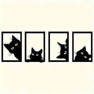 Black Cat Metal Wall Art Decoration Suit - Novari