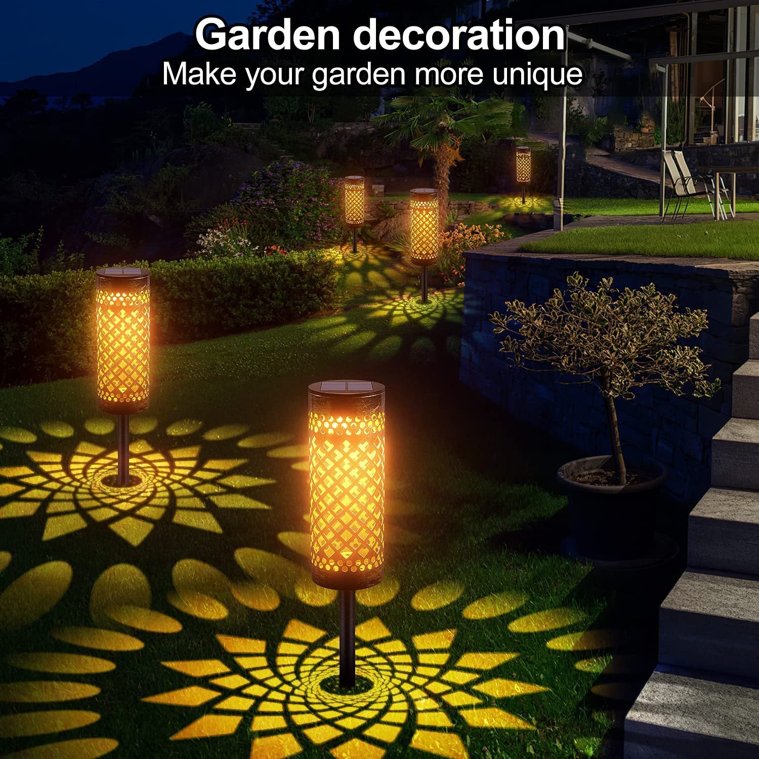 Metal Solar-powered Lawn Lamps Courtyard Decorative Waterproof - Novari