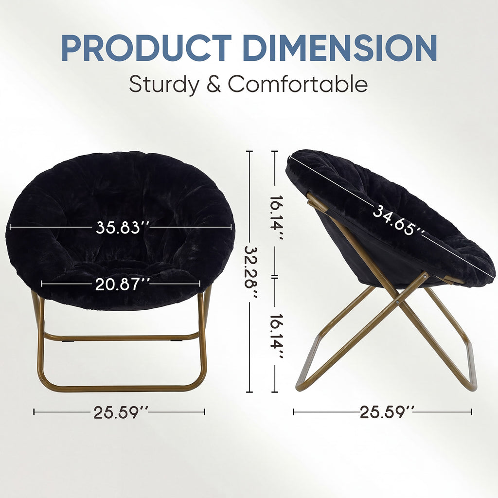 Comfortable Disc Chairs Faux Fur Furniture Bedroom Living Room  Size White - Novari