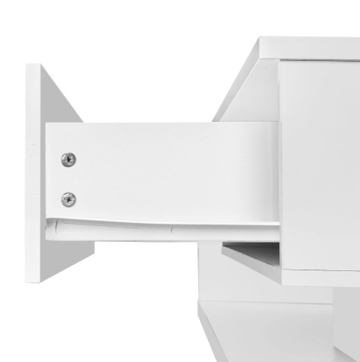 Coffee Table, High-gloss White. Side Tables, Coffee Tables With Glass And LED - Novari